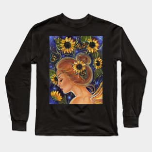 Sunflower Fairy by Renee L Lavoie Long Sleeve T-Shirt